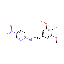 COc1cc(/C=N/Nc2ccc([N+](=O)[O-])cn2)cc(OC)c1O ZINC000004739616