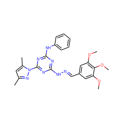 COc1cc(/C=N/Nc2nc(Nc3ccccc3)nc(-n3nc(C)cc3C)n2)cc(OC)c1OC ZINC000008683019