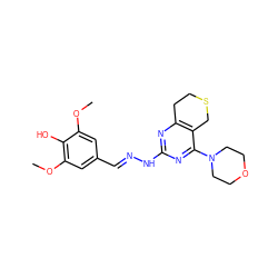 COc1cc(/C=N/Nc2nc3c(c(N4CCOCC4)n2)CSCC3)cc(OC)c1O ZINC000299819151