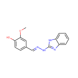 COc1cc(/C=N/Nc2nc3ccccc3[nH]2)ccc1O ZINC000003903099