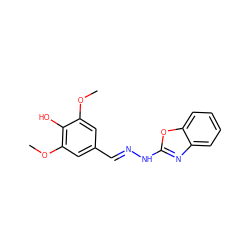 COc1cc(/C=N/Nc2nc3ccccc3o2)cc(OC)c1O ZINC000004966014