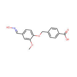 COc1cc(/C=N/O)ccc1OCc1ccc(C(=O)O)cc1 ZINC000018105595