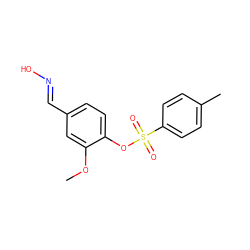 COc1cc(/C=N/O)ccc1OS(=O)(=O)c1ccc(C)cc1 ZINC000002993246