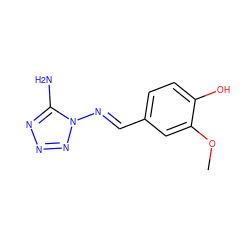 COc1cc(/C=N/n2nnnc2N)ccc1O ZINC000000242134