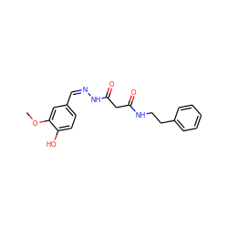 COc1cc(/C=N\NC(=O)CC(=O)NCCc2ccccc2)ccc1O ZINC000032116914