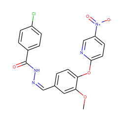 COc1cc(/C=N\NC(=O)c2ccc(Cl)cc2)ccc1Oc1ccc([N+](=O)[O-])cn1 ZINC000031849040