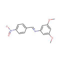 COc1cc(/N=C/c2ccc([N+](=O)[O-])cc2)cc(OC)c1 ZINC001772632550