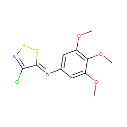 COc1cc(/N=c2\ssnc2Cl)cc(OC)c1OC ZINC000012418479