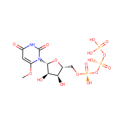 COc1cc(=O)[nH]c(=O)n1[C@@H]1O[C@H](CO[P@@](=O)(O)O[P@@](=O)(O)OP(=O)(O)O)[C@@H](O)[C@H]1O ZINC000049767719