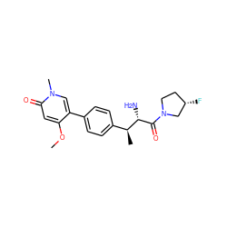 COc1cc(=O)n(C)cc1-c1ccc([C@H](C)[C@H](N)C(=O)N2CC[C@H](F)C2)cc1 ZINC000014947719