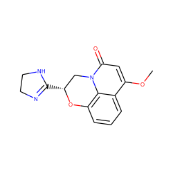 COc1cc(=O)n2c3c(cccc13)O[C@H](C1=NCCN1)C2 ZINC000013518930