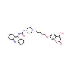 COc1cc(=O)oc2cc(OCCCCCN3CCN(CC(=O)Nc4c5c(nc6ccccc46)CCCC5)CC3)ccc12 ZINC000096271833