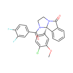 COc1cc([C@@]23c4ccccc4C(=O)N2CCN3C(=O)c2ccc(F)c(F)c2)ccc1Cl ZINC000299840899