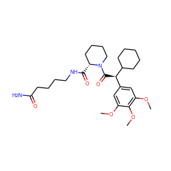 COc1cc([C@@H](C(=O)N2CCCC[C@H]2C(=O)NCCCCC(N)=O)C2CCCCC2)cc(OC)c1OC ZINC000653919251