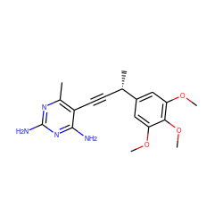 COc1cc([C@@H](C)C#Cc2c(C)nc(N)nc2N)cc(OC)c1OC ZINC000014968139