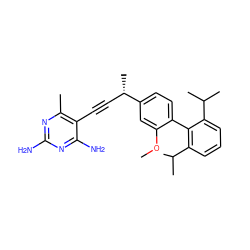 COc1cc([C@@H](C)C#Cc2c(C)nc(N)nc2N)ccc1-c1c(C(C)C)cccc1C(C)C ZINC000040865226