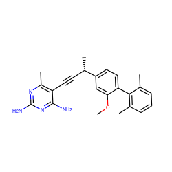 COc1cc([C@@H](C)C#Cc2c(C)nc(N)nc2N)ccc1-c1c(C)cccc1C ZINC000040863629