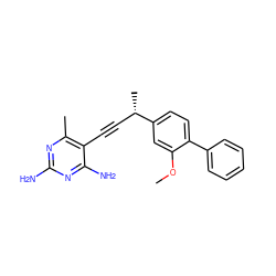 COc1cc([C@@H](C)C#Cc2c(C)nc(N)nc2N)ccc1-c1ccccc1 ZINC000040860462