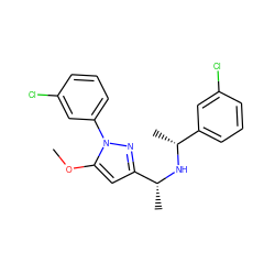 COc1cc([C@@H](C)N[C@H](C)c2cccc(Cl)c2)nn1-c1cccc(Cl)c1 ZINC000045298392