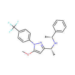 COc1cc([C@@H](C)N[C@H](C)c2ccccc2)nn1-c1ccc(C(F)(F)F)cc1 ZINC000045255597
