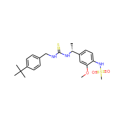 COc1cc([C@@H](C)NC(=S)NCc2ccc(C(C)(C)C)cc2)ccc1NS(C)(=O)=O ZINC000014973392