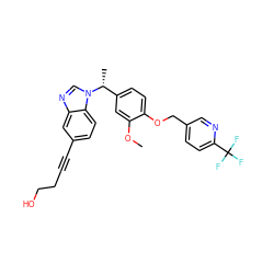 COc1cc([C@@H](C)n2cnc3cc(C#CCCO)ccc32)ccc1OCc1ccc(C(F)(F)F)nc1 ZINC000473159119