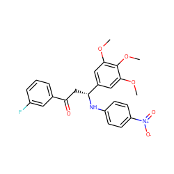 COc1cc([C@@H](CC(=O)c2cccc(F)c2)Nc2ccc([N+](=O)[O-])cc2)cc(OC)c1OC ZINC000049808658