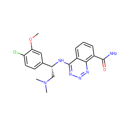 COc1cc([C@@H](CN(C)C)Nc2nnnc3c(C(N)=O)cccc23)ccc1Cl ZINC000143354591