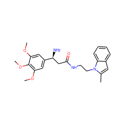 COc1cc([C@@H](N)CC(=O)NCCn2c(C)cc3ccccc32)cc(OC)c1OC ZINC000169347576