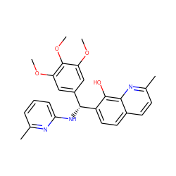 COc1cc([C@@H](Nc2cccc(C)n2)c2ccc3ccc(C)nc3c2O)cc(OC)c1OC ZINC000004164730