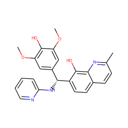 COc1cc([C@@H](Nc2ccccn2)c2ccc3ccc(C)nc3c2O)cc(OC)c1O ZINC000020036111