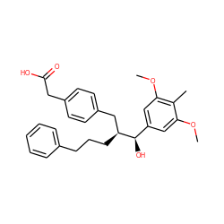 COc1cc([C@@H](O)[C@@H](CCCc2ccccc2)Cc2ccc(CC(=O)O)cc2)cc(OC)c1C ZINC000059719699