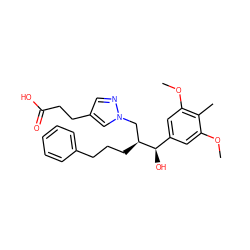 COc1cc([C@@H](O)[C@@H](CCCc2ccccc2)Cn2cc(CCC(=O)O)cn2)cc(OC)c1C ZINC000059721047