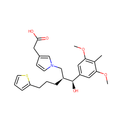 COc1cc([C@@H](O)[C@@H](CCCc2cccs2)Cn2ccc(CC(=O)O)c2)cc(OC)c1C ZINC000059721462