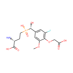 COc1cc([C@@H](O)[P@](=O)(O)CC[C@@H](N)C(=O)O)cc(F)c1OCC(=O)O ZINC001772623872
