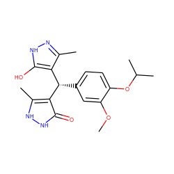 COc1cc([C@@H](c2c(C)n[nH]c2O)c2c(C)[nH][nH]c2=O)ccc1OC(C)C ZINC000019974234