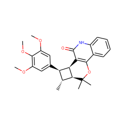 COc1cc([C@@H]2[C@@H](C)[C@H]3[C@@H]2c2c(c4ccccc4[nH]c2=O)OC3(C)C)cc(OC)c1OC ZINC000169334484