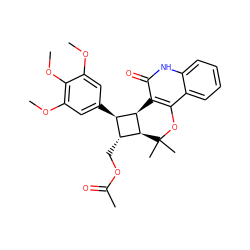 COc1cc([C@@H]2[C@@H](COC(C)=O)[C@H]3[C@@H]2c2c(c4ccccc4[nH]c2=O)OC3(C)C)cc(OC)c1OC ZINC000169334541