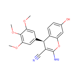 COc1cc([C@@H]2C(C#N)=C(N)Oc3cc(O)ccc32)cc(OC)c1OC ZINC000000716753