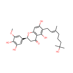 COc1cc([C@@H]2CC(=O)c3c(cc(O)c(C/C=C(\C)CCCC(C)(C)O)c3O)O2)cc(O)c1O ZINC000473131843