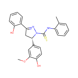 COc1cc([C@@H]2CC(c3ccccc3O)=NN2C(=S)Nc2ccccc2C)ccc1O ZINC000029044607