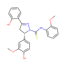 COc1cc([C@@H]2CC(c3ccccc3O)=NN2C(=S)Nc2ccccc2OC)ccc1O ZINC000029044613