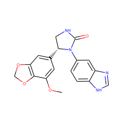 COc1cc([C@@H]2CNC(=O)N2c2ccc3[nH]cnc3c2)cc2c1OCO2 ZINC000116828985