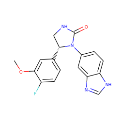 COc1cc([C@@H]2CNC(=O)N2c2ccc3[nH]cnc3c2)ccc1F ZINC000116197181