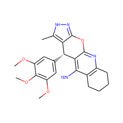 COc1cc([C@@H]2c3c(n[nH]c3C)Oc3nc4c(c(N)c32)CCCC4)cc(OC)c1OC ZINC000299830883