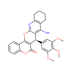 COc1cc([C@@H]2c3c(nc4c(c3N)CCCC4)Oc3c2c(=O)oc2ccccc32)cc(OC)c1OC ZINC000096284158