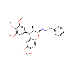 COc1cc([C@@H]2c3cc4c(cc3O[C@H](NCCc3ccccc3)[C@@H]2C)OCO4)cc(OC)c1OC ZINC000061887385