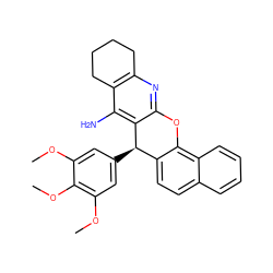 COc1cc([C@@H]2c3ccc4ccccc4c3Oc3nc4c(c(N)c32)CCCC4)cc(OC)c1OC ZINC000095561781