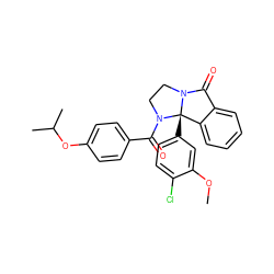 COc1cc([C@]23c4ccccc4C(=O)N2CCN3C(=O)c2ccc(OC(C)C)cc2)ccc1Cl ZINC000299821860