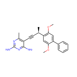 COc1cc([C@H](C)C#Cc2c(C)nc(N)nc2N)c(OC)cc1-c1ccccc1 ZINC000064526311